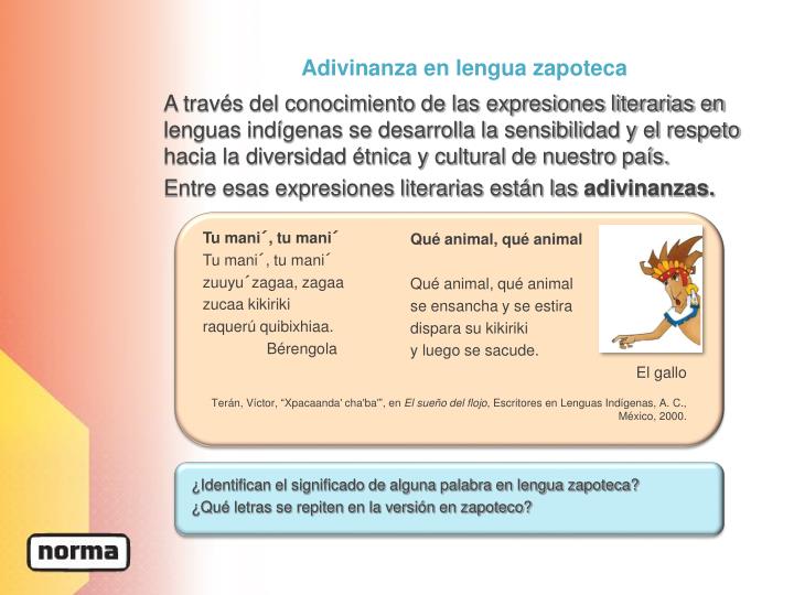 PPT Rimas y adivinanzas en lengua indígena PowerPoint