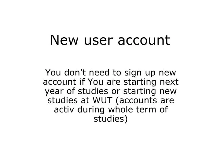 new user account n.