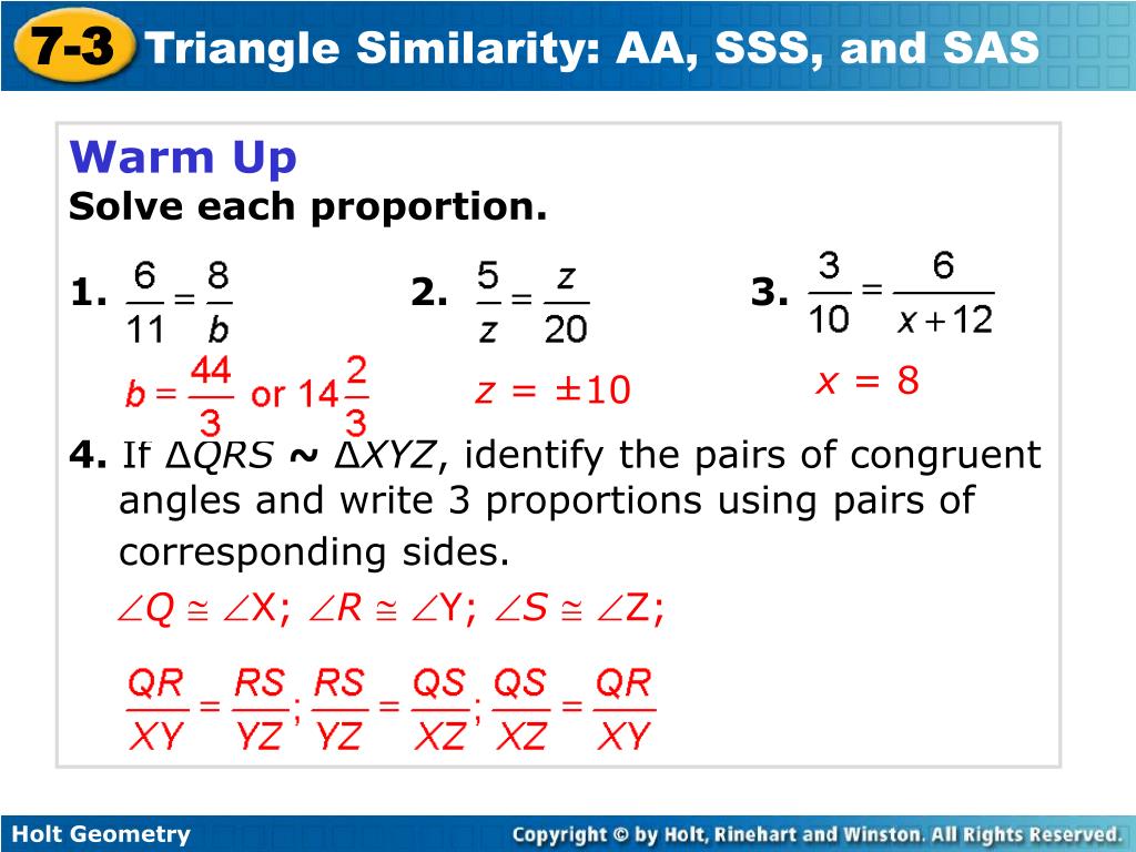 PPT - Warm Up Solve each proportion. 277. 27. 27. PowerPoint