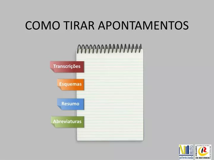 PPT - COMO TIRAR APONTAMENTOS PowerPoint Presentation, free download ...