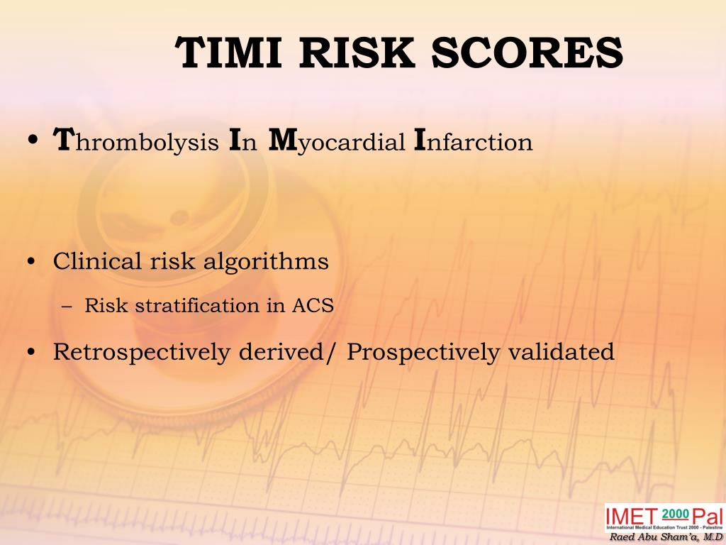 a timi risk score a timi risk score