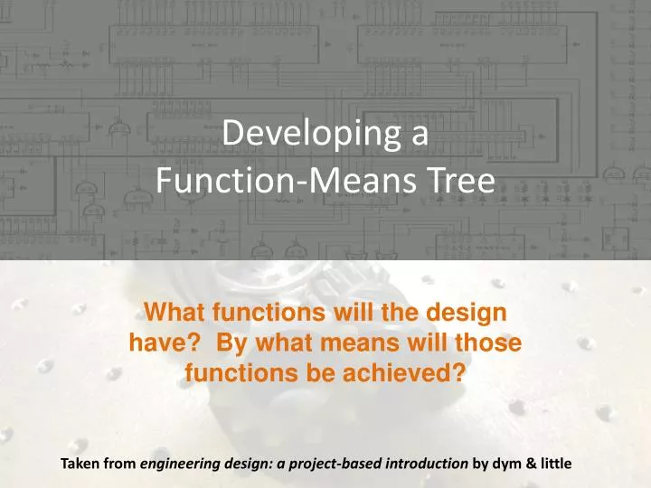 developing a function means tree n.