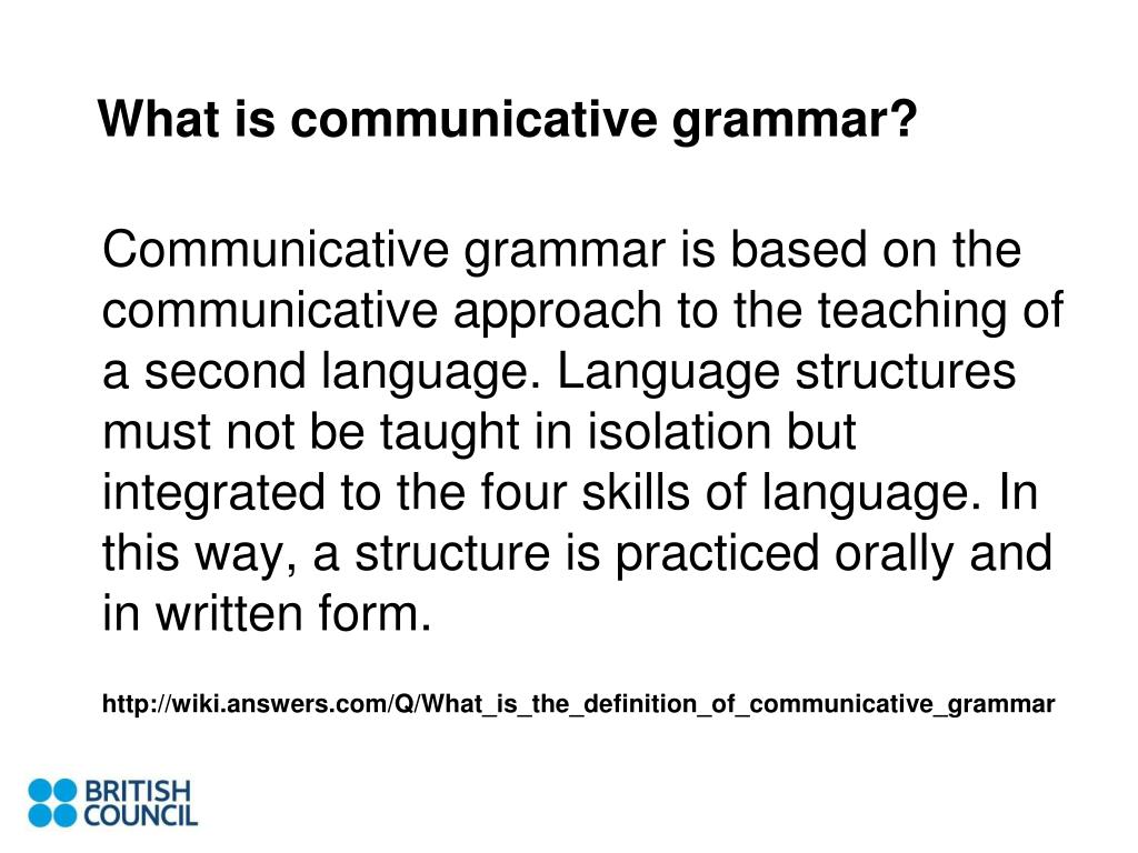 communicative grammar presentation plan