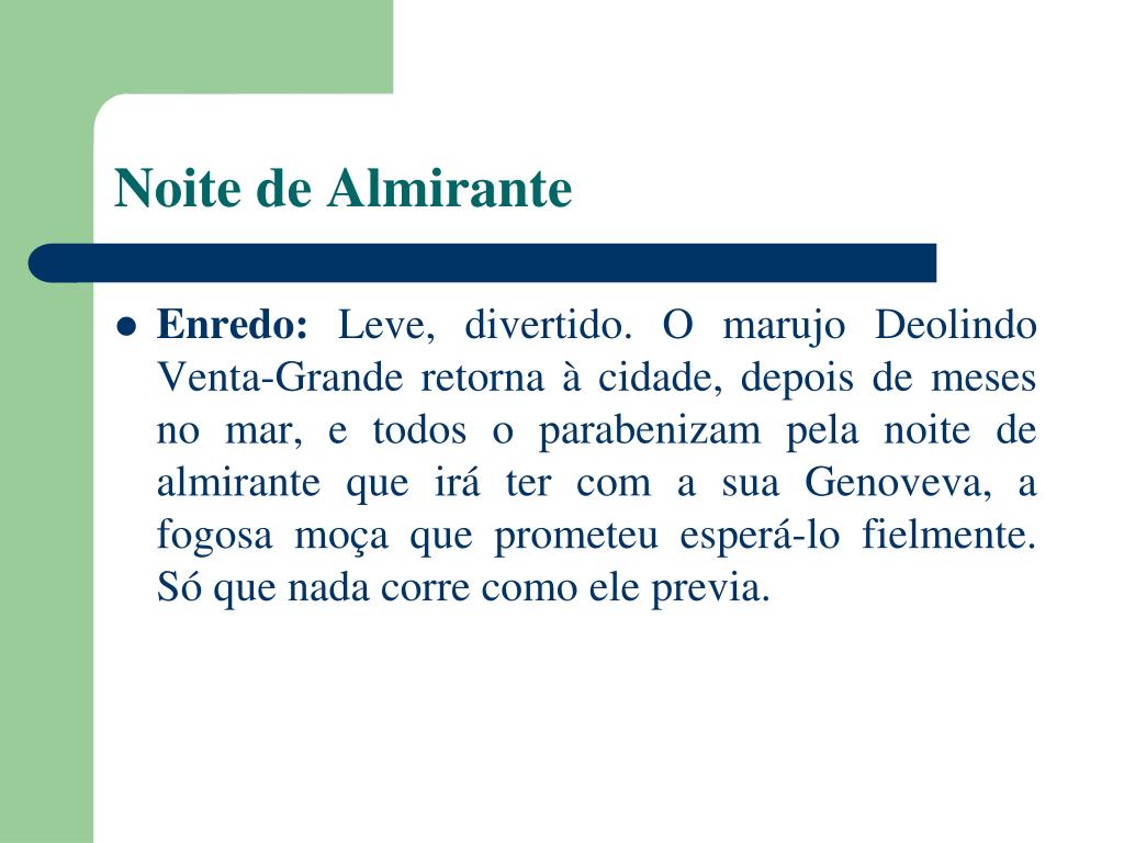 Conto Noite de Almirante - Resenha, PDF, Contos