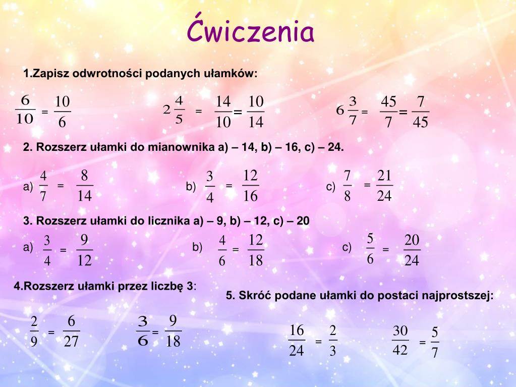 Napisz Cztery Ułamki W Których Licznik Jest O 2 Większy PPT - Ułamki PowerPoint Presentation, free download - ID:5029400