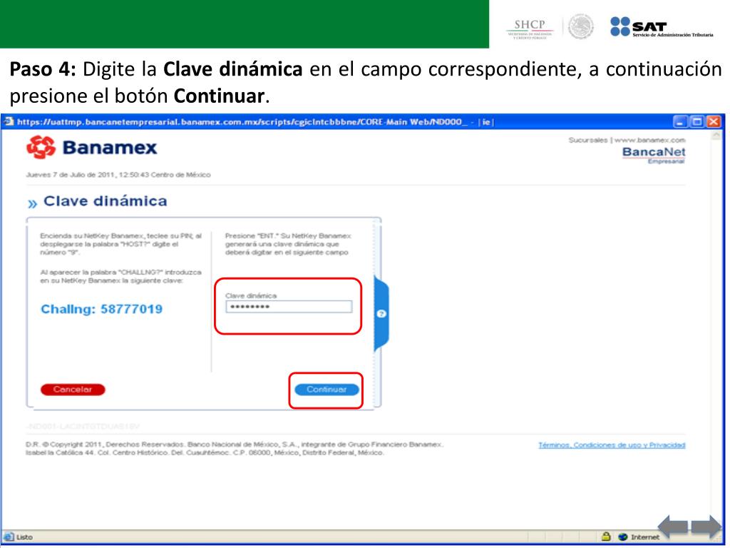 PPT Guía de navegación en el portal de de Banamex para el