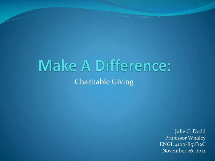make a difference ppt presentation