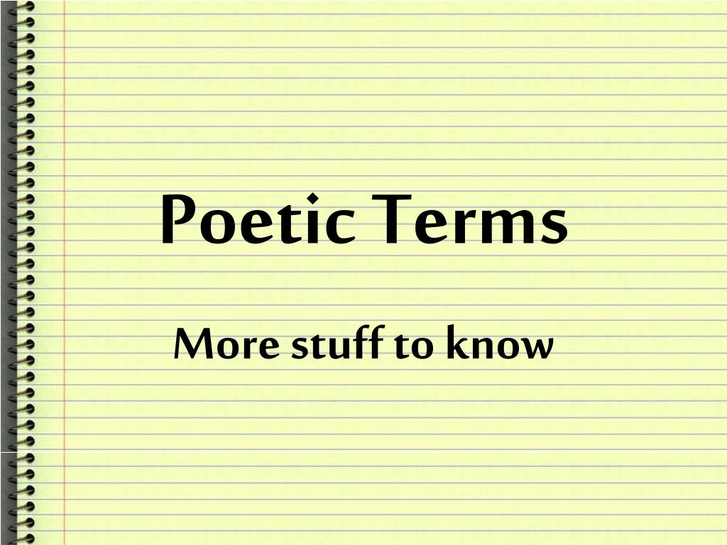 PPT Poetic Terms PowerPoint Presentation, free download ID5032032
