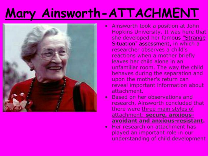 Mary Ainsworth Attachment Styles