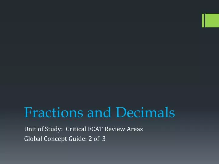 fractions and decimals n.