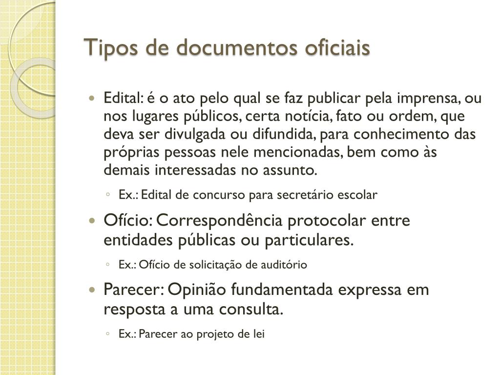 Documentos Oficiais – Curso de Tecnologia em Secretariado