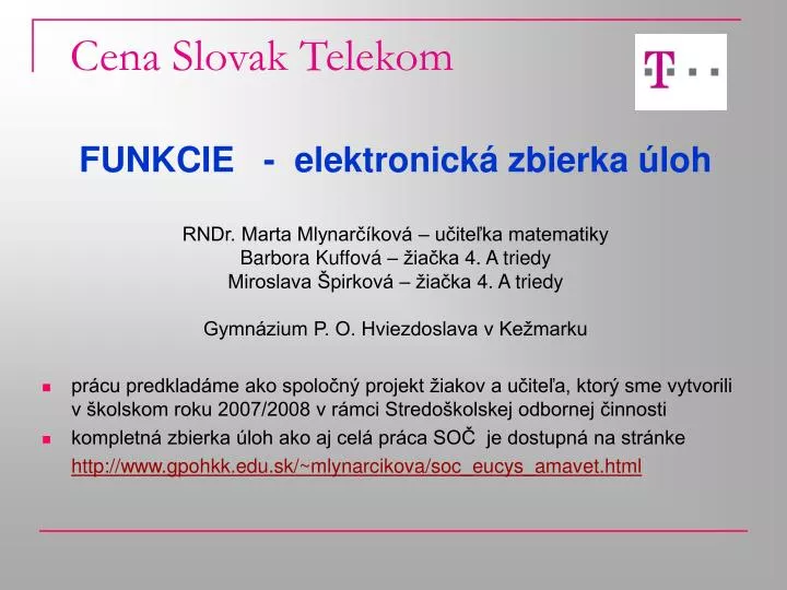 cena slovak telekom n.