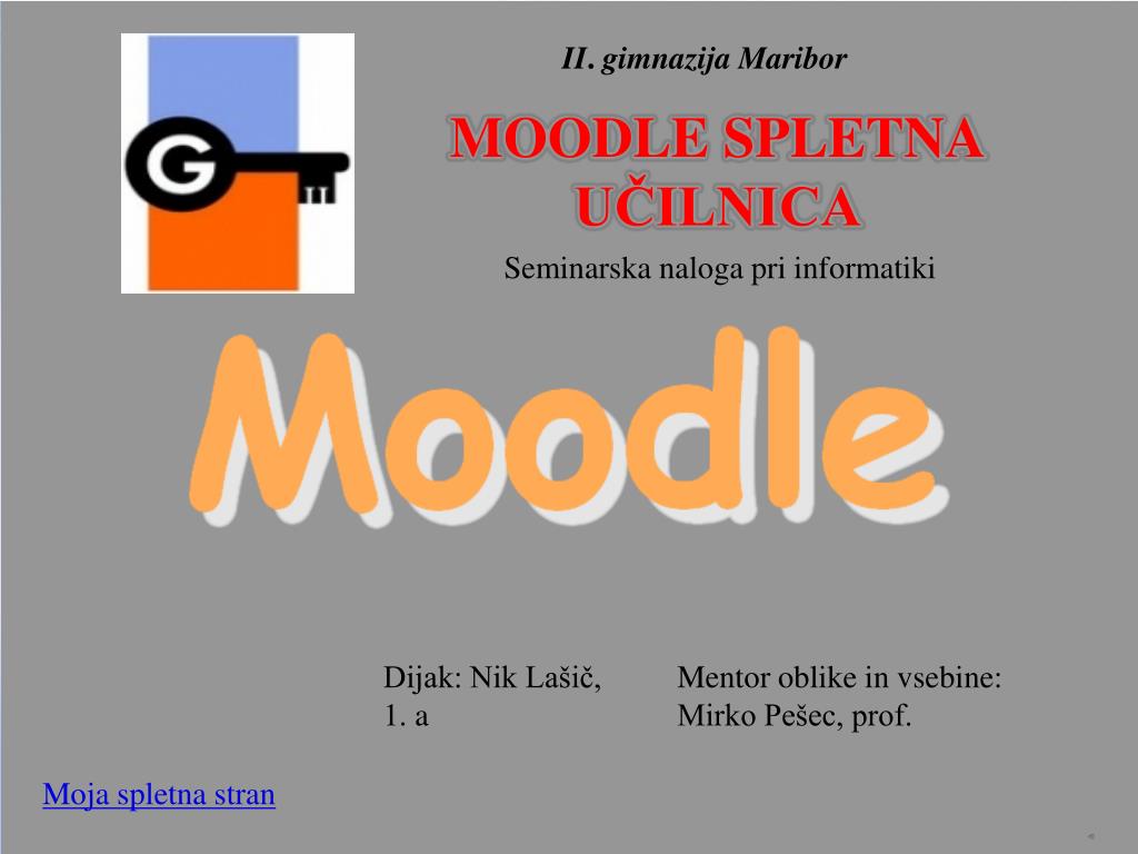 PPT - MOODLE SPLETNA UČILNICA PowerPoint Presentation, free download -  ID:5037609