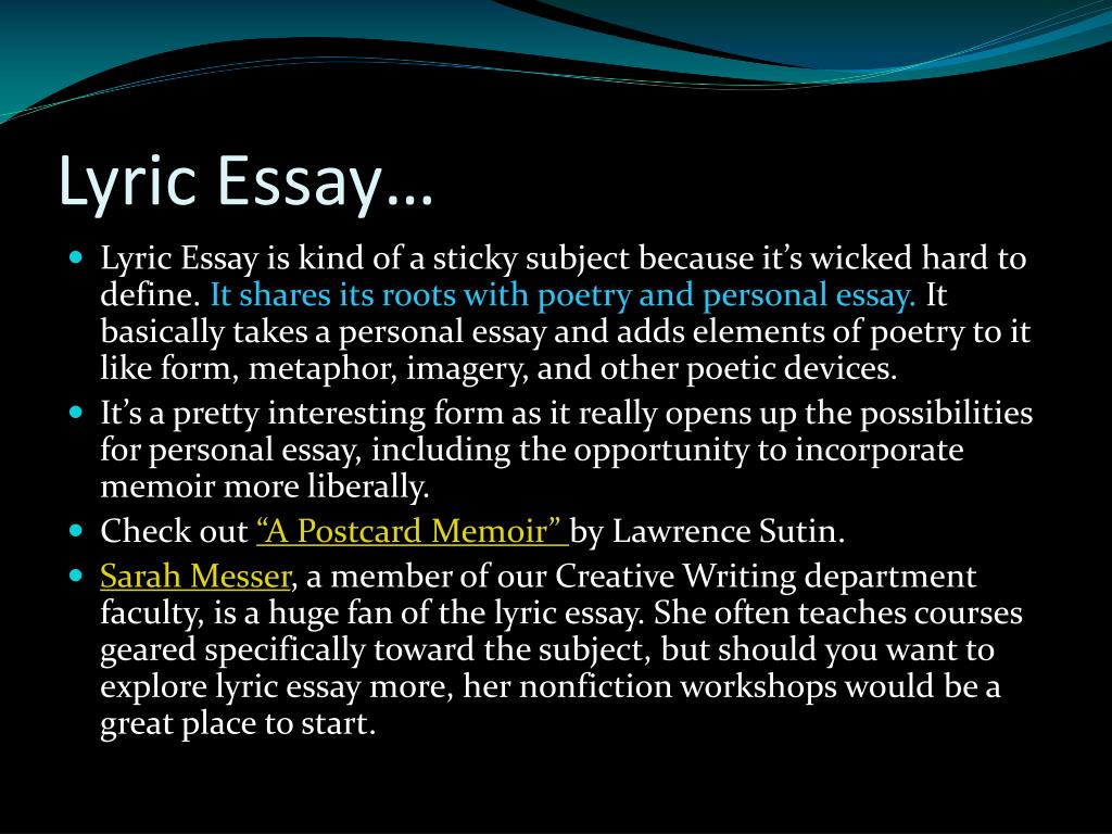 description of lyric essay