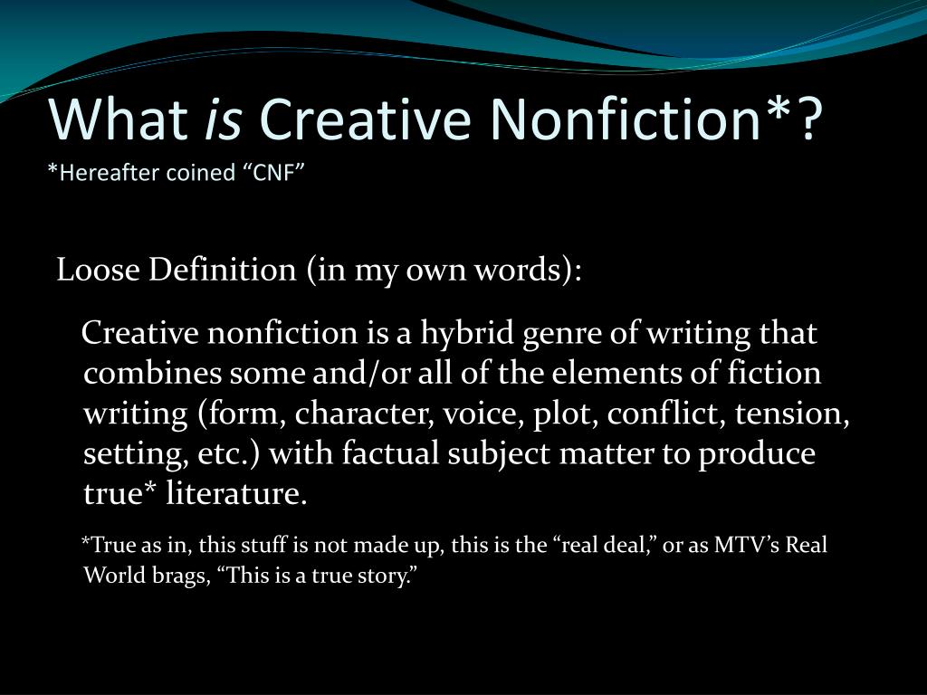 creative writing nonfiction meaning