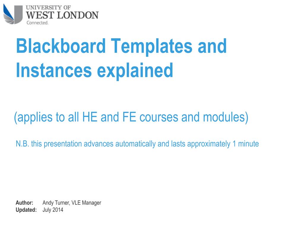 PPT Blackboard Templates and Instances explained PowerPoint