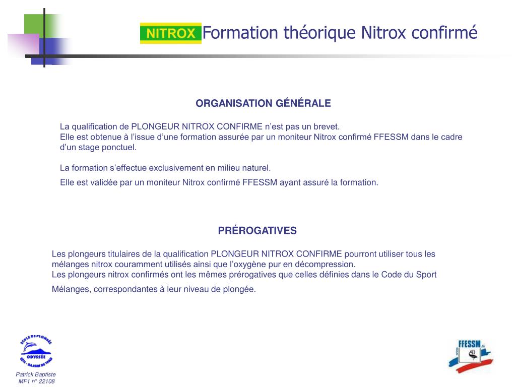 PPT - Formation théorique NITROX PowerPoint Presentation, free download -  ID:5044035