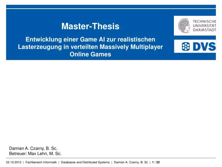 Master's Thesis Defense Free PowerPoint Template Design - SlideSalad