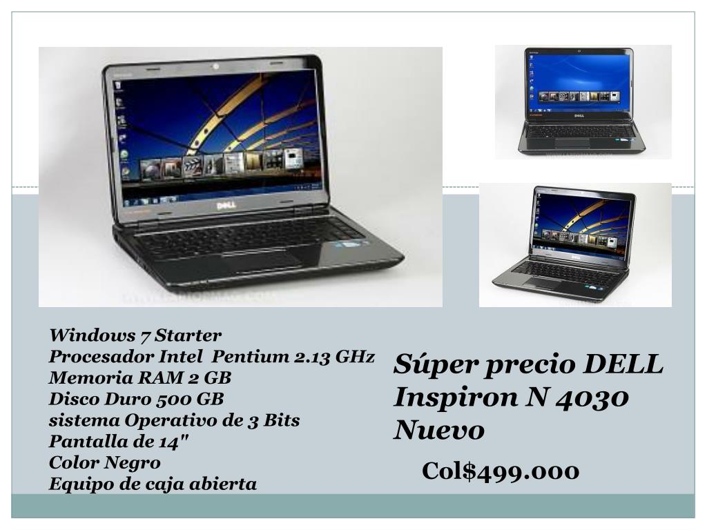 PPT - Windows 7 Starter Procesador Intel Pentium 2.13 GHz Memoria RAM 2 GB  Disco Duro 500 GB PowerPoint Presentation - ID:5045171