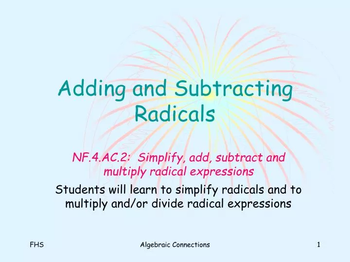 Ppt adding and subtracting radicals powerpoint presentation free download id 5048522