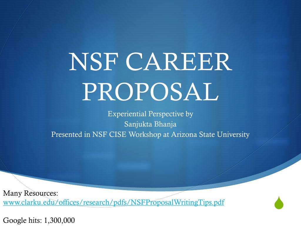 PPT NSF CAREER PROPOSAL PowerPoint Presentation, free download ID