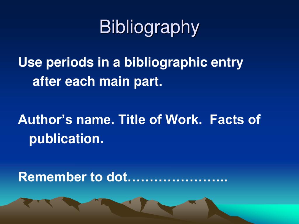 slide presentation bibliography