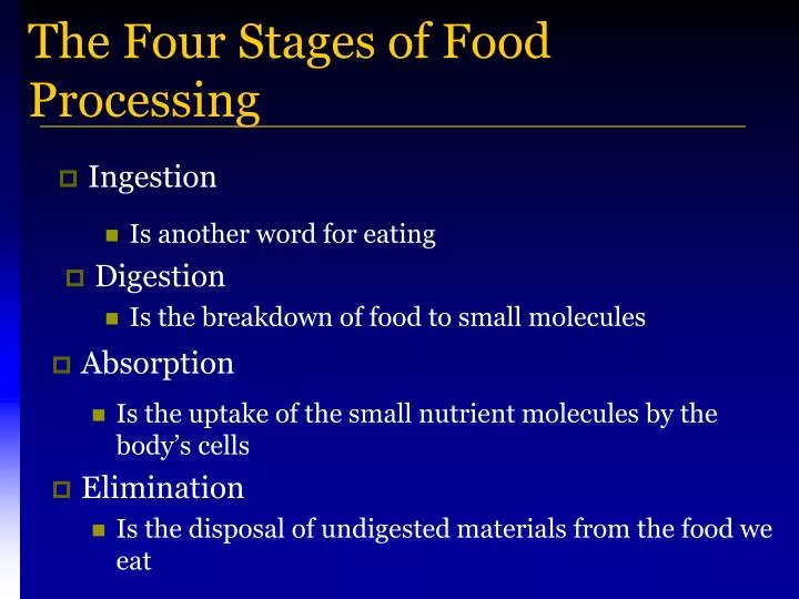 PPT The Four Stages Of Food Processing PowerPoint Presentation ID 