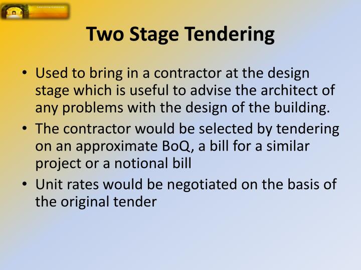 Define Serial Tendering Define Serial Tendering