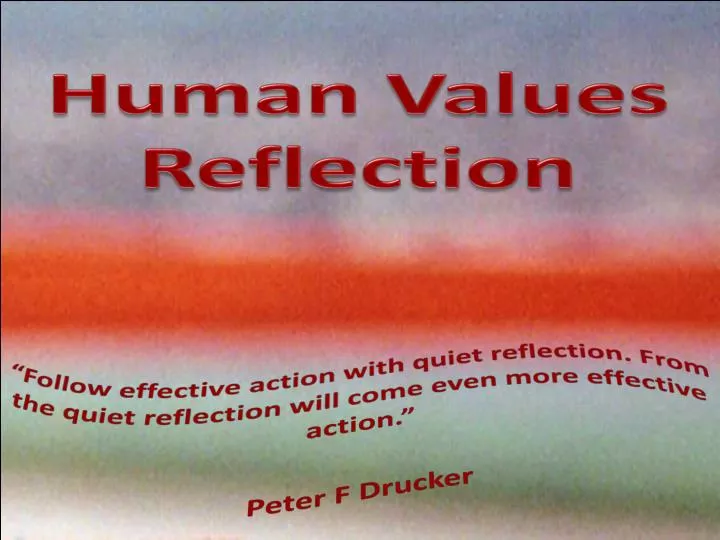 human values reflection n.