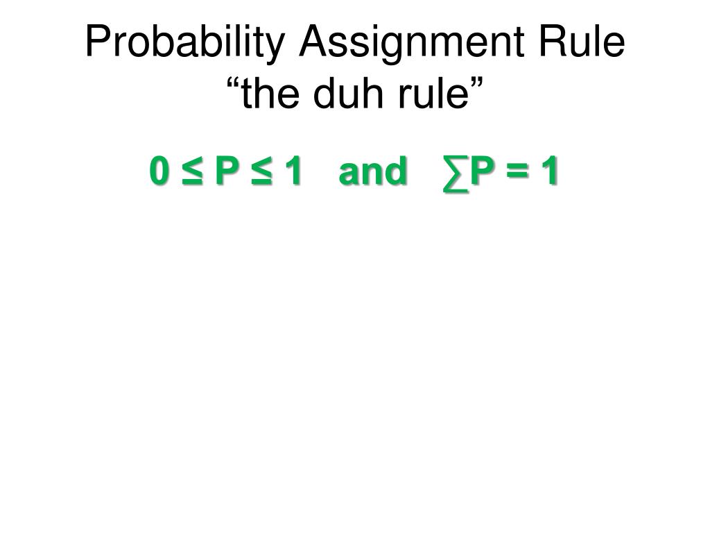 probability assignment rule