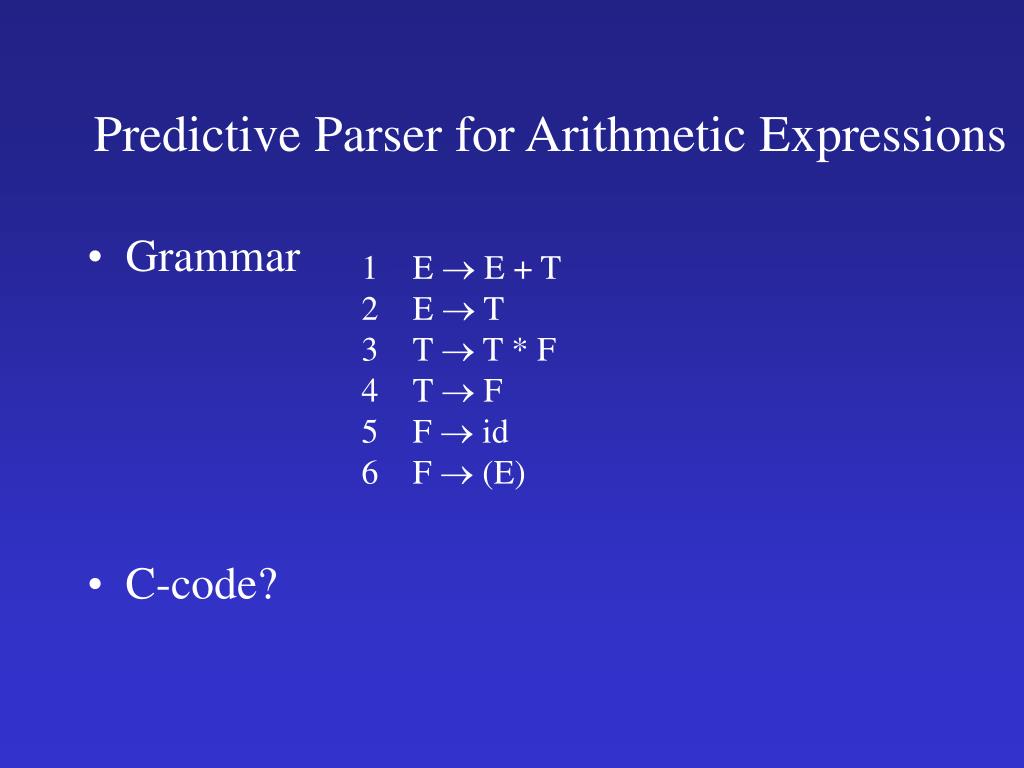 predictive parsing c program