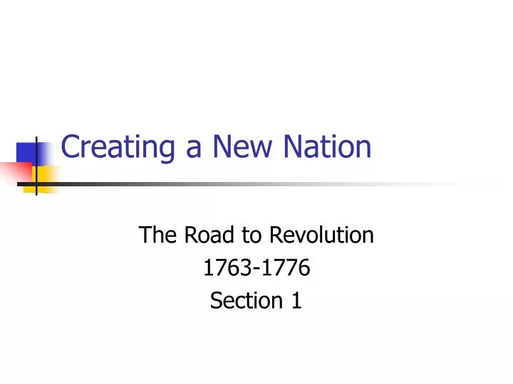 creating a new nation n.