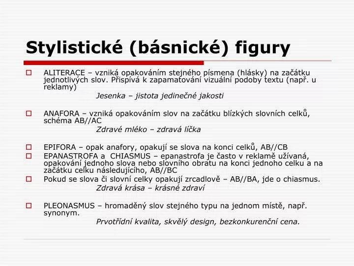 PPT - Stylistické (básnické) figury PowerPoint Presentation, free download  - ID:5061484