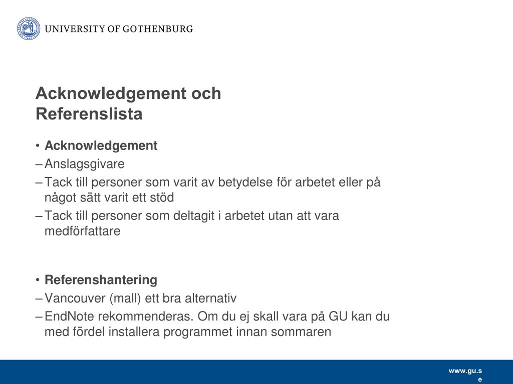 Ppt Att Skriva Examensarbete Krav Och Rad Powerpoint