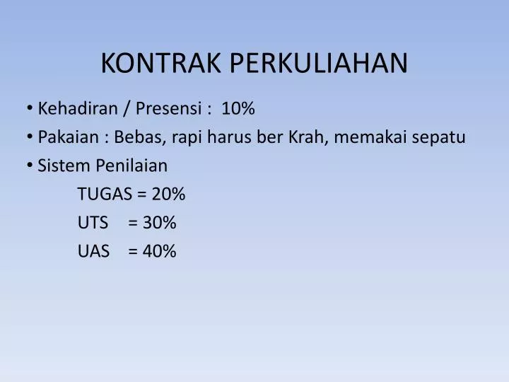 Ppt Kontrak Perkuliahan Powerpoint Presentation Free Download Id