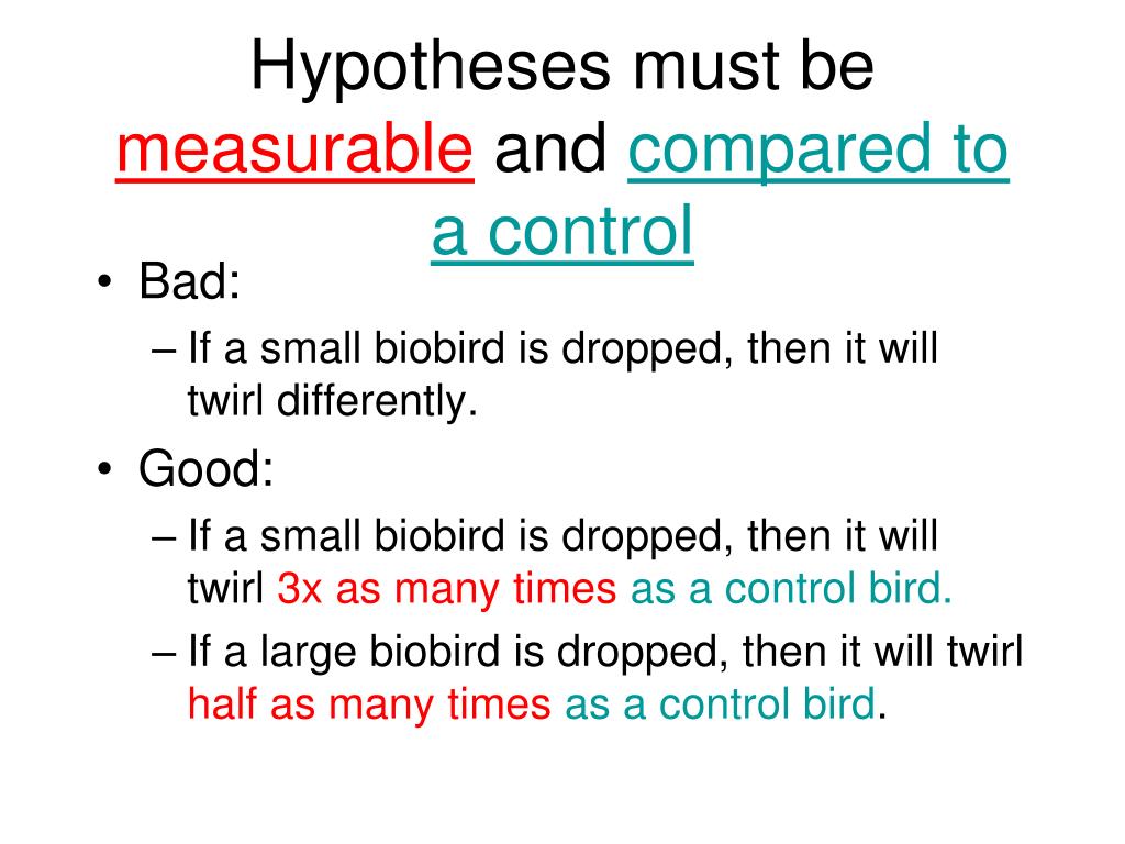 a hypothesis must be measurable and
