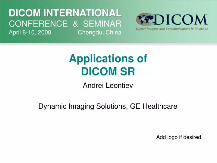 applications of dicom sr n.
