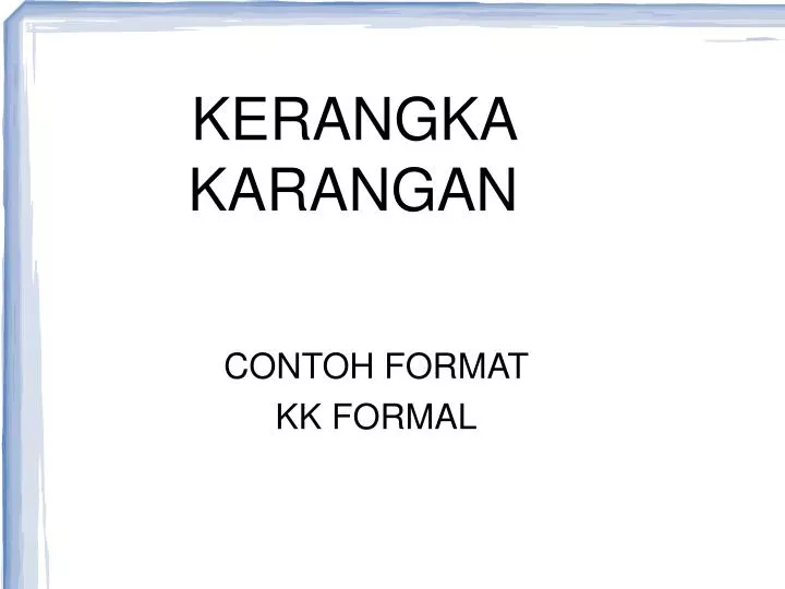 contoh format kk formal n.