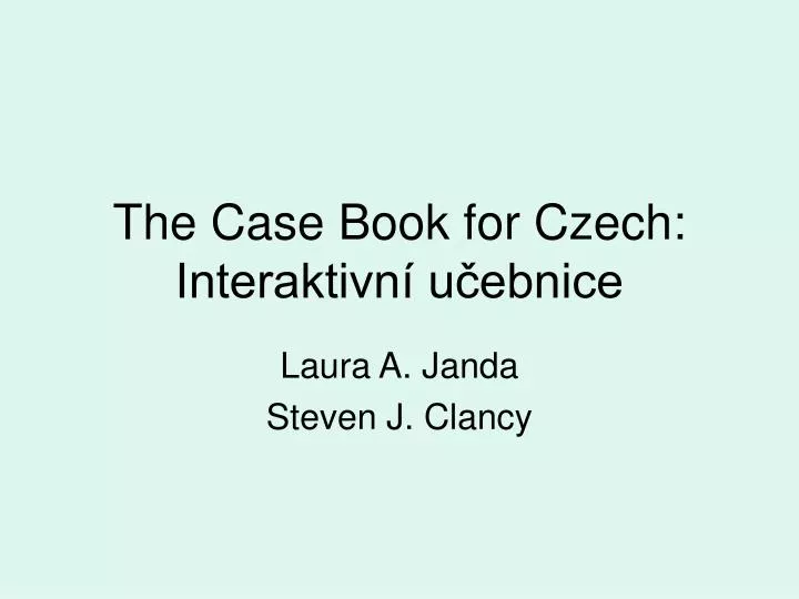 the case book for czech interaktivn u ebnice n.