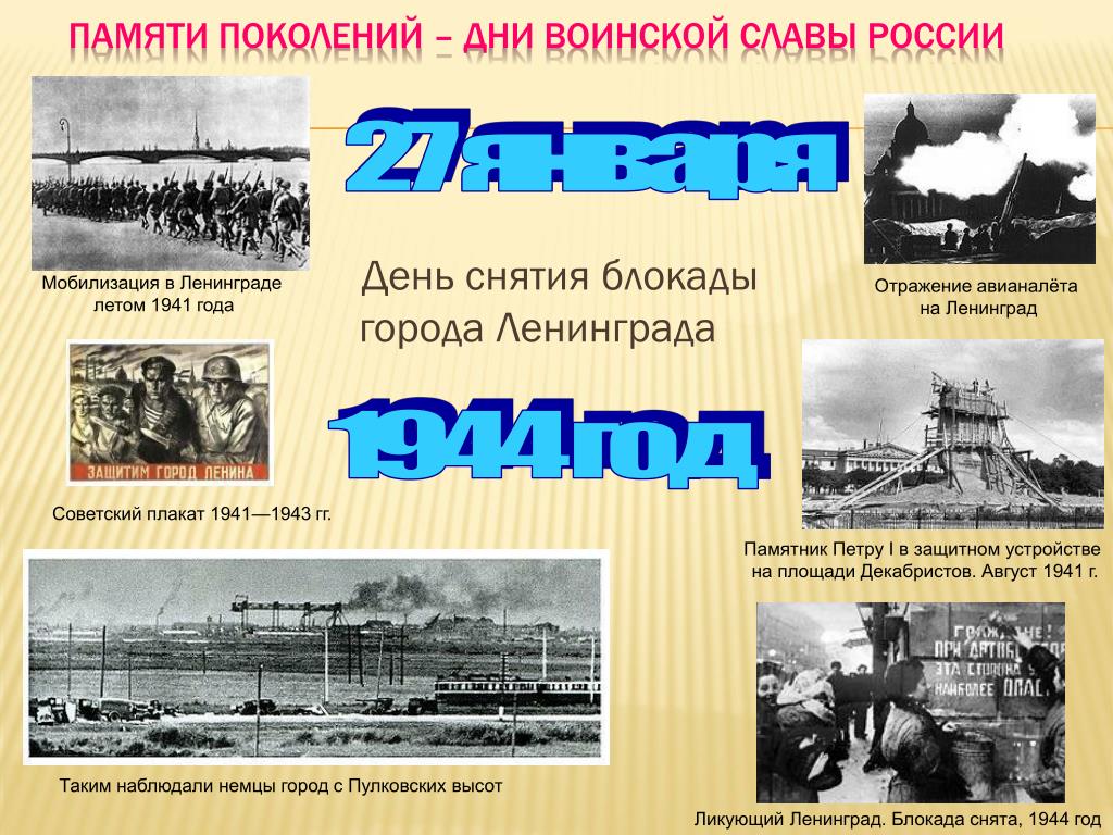 Память поколений дни воинской славы россии