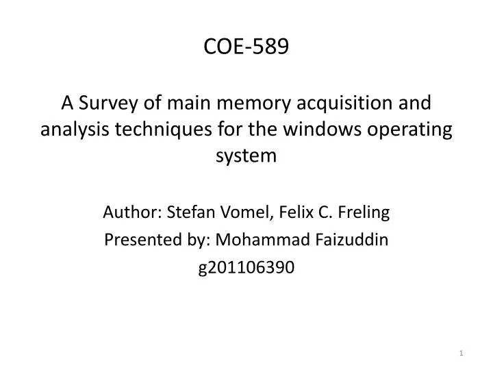 PPT - COE-589 PowerPoint Presentation, free download - ID:5066583