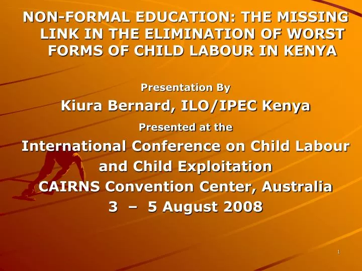 Ppt Non Formal Education The Missing Link In The Elimination Of