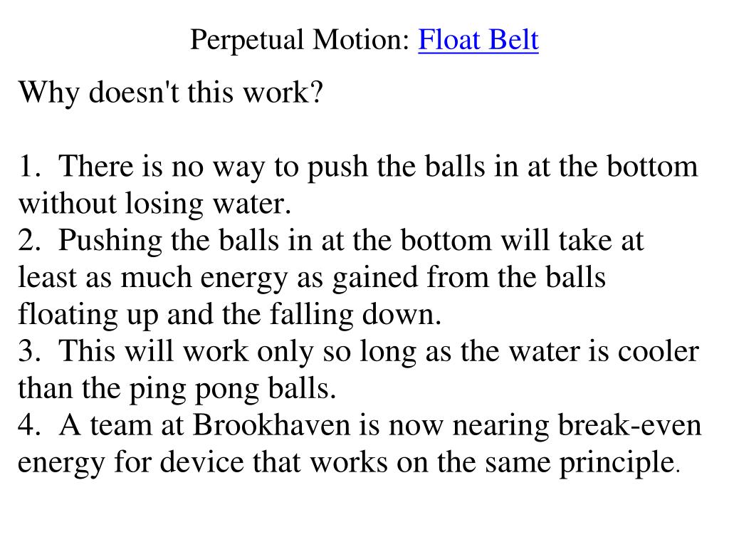 PPT Special Topic Perpetual Motion & The Laws of Thermodynamics