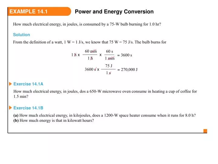 PPT How much electrical energy, in joules, is consumed by a 75W bulb