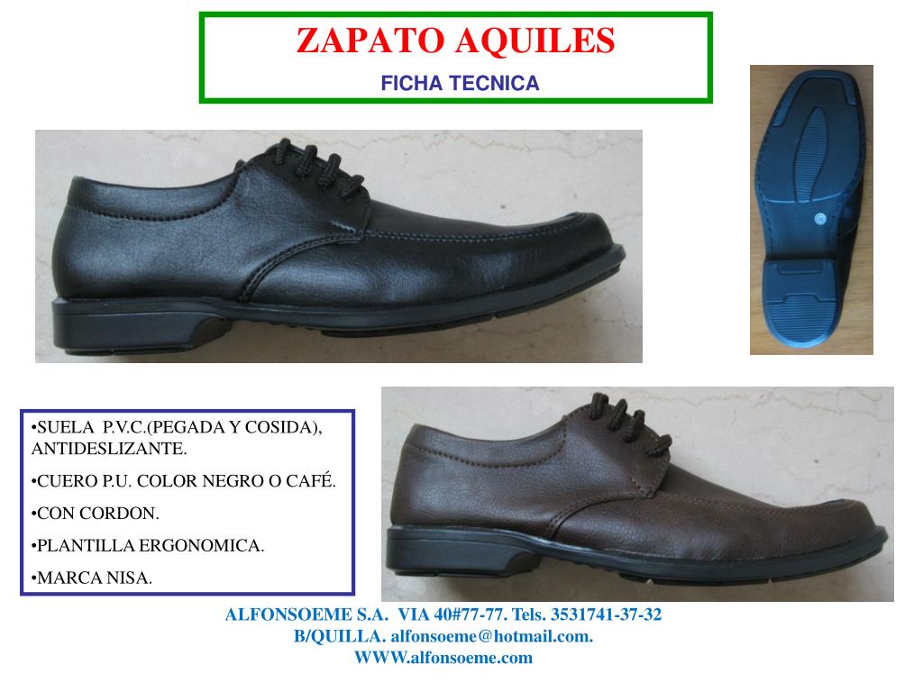 PPT - ZAPATO AQUILES FICHA TECNICA PowerPoint Presentation, free download -  ID:5073539