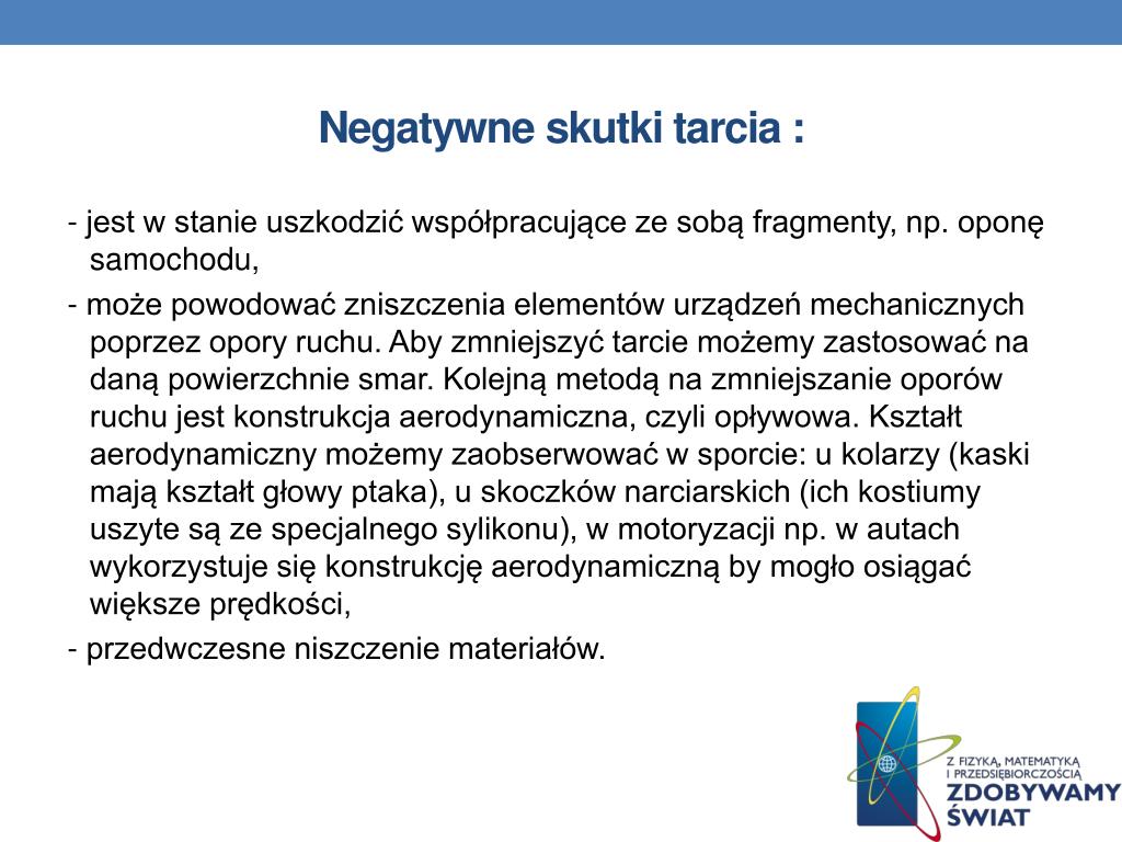 Pozytywne I Negatywne Skutki Tarcia PPT - Dane INFORMACYJNE (do uzupełnienia) PowerPoint Presentation, free