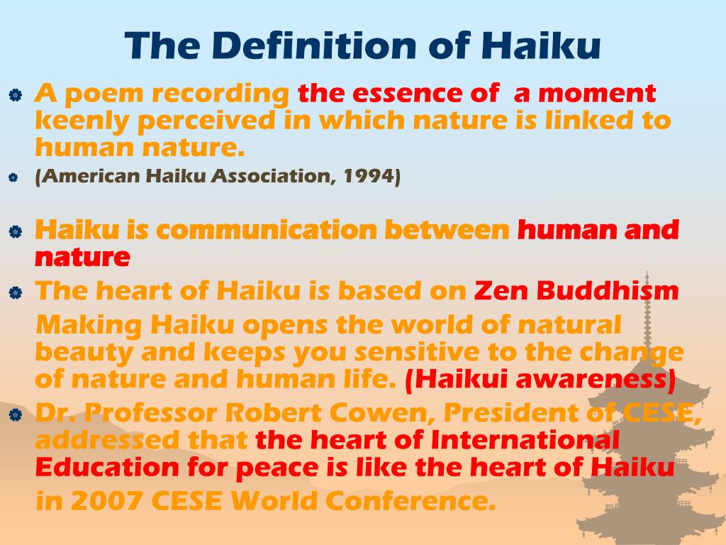 Ppt 俳句 Haiku の喜び The Pleasure Of Haiku Powerpoint Presentation Id