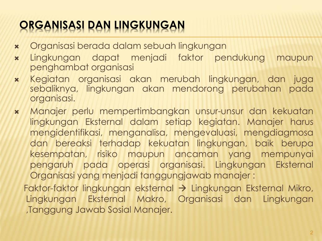 PPT Pertemuan3 MANAJER DAN LINGKUNGAN EKSTERNAL