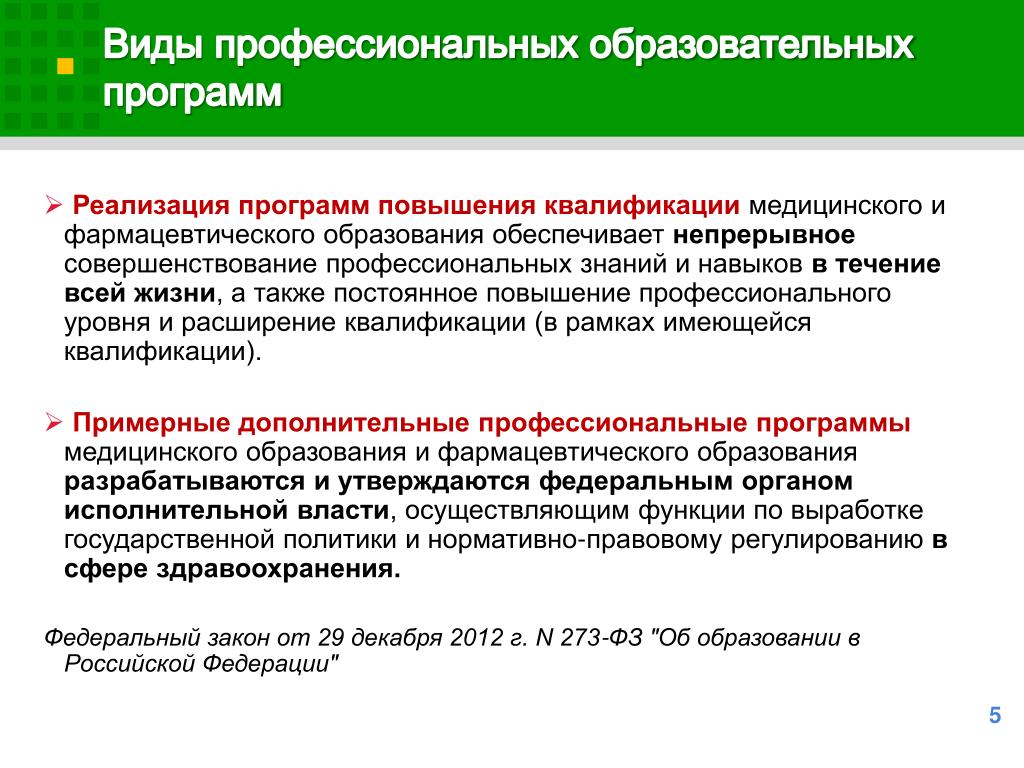 Образовательные программы высшего профессионального образования. Реализация профессиональных образовательных программ. Виды профессиональных образовательных программ. Виды программ профессионального образования. Реализация программы повышения квалификации.