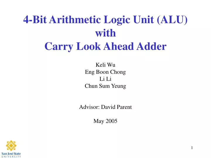 4 bit arithmetic logic unit alu with carry look ahead adder n.